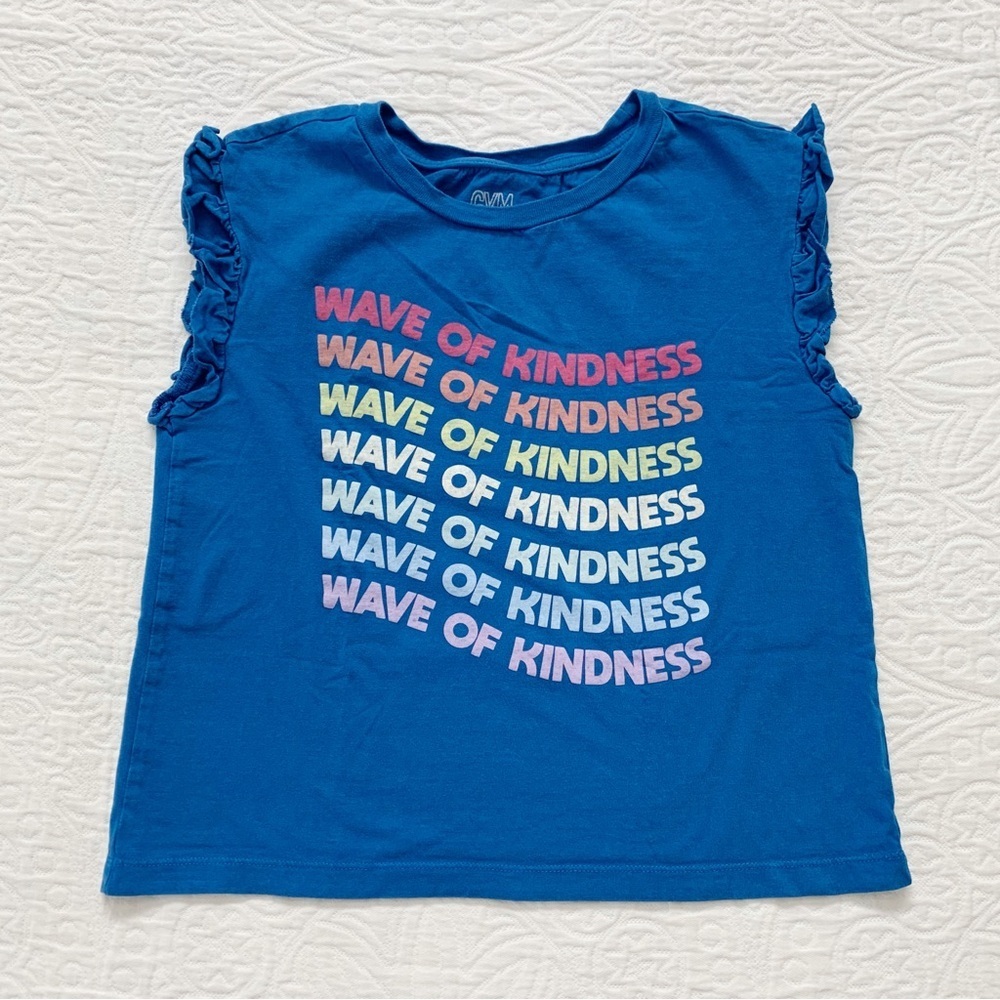 Gymboree Girls' Wave of Kindness Sleeveless Tee, Blue